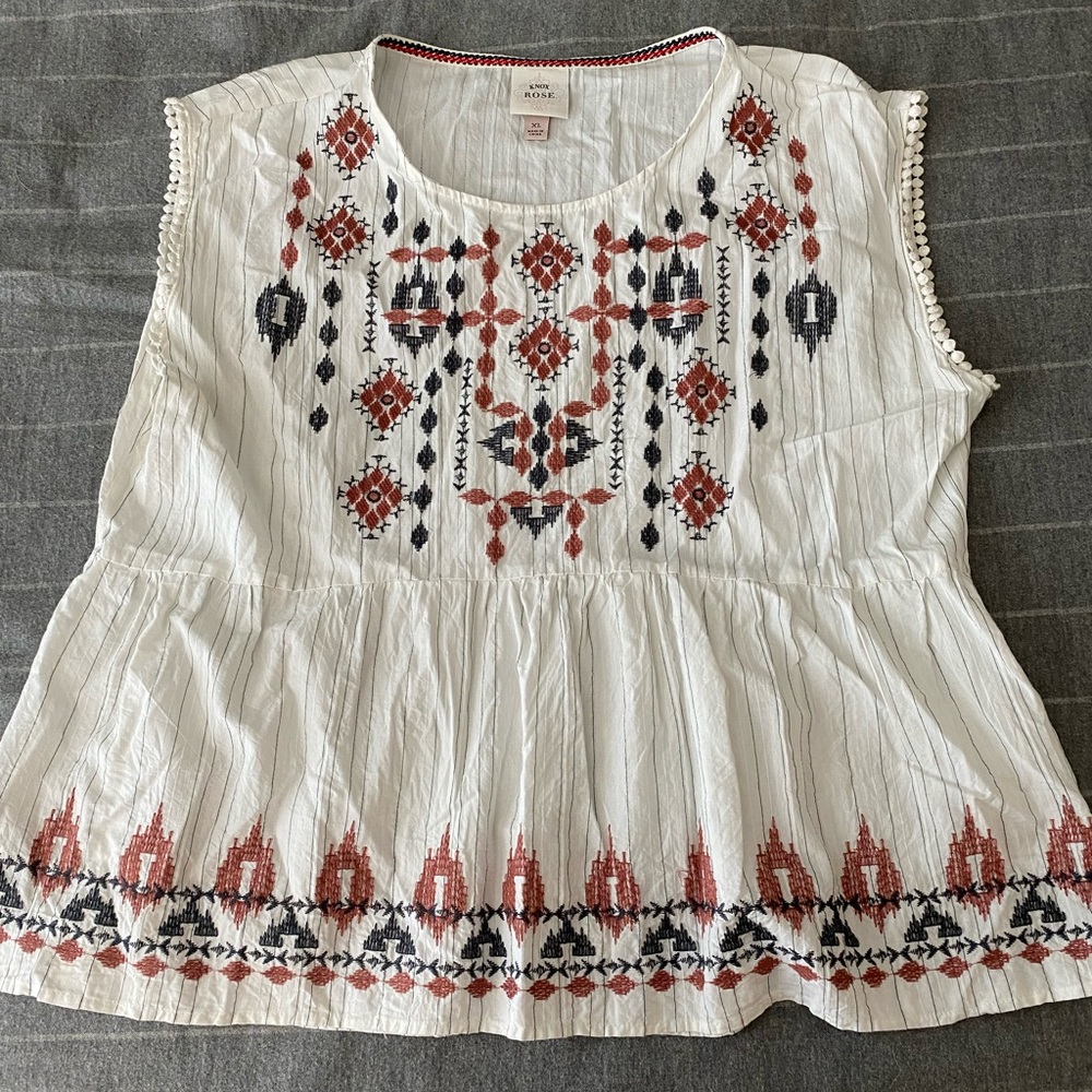 Embroidered tank